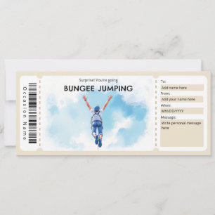 Invitation Certificat Cadeau Billet Saut à l'Élastique