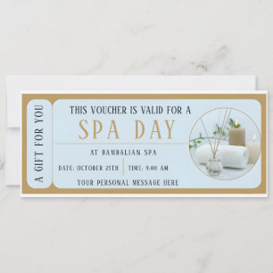 Invitation Certificat cadeau de bon de jour Spa personnalisé