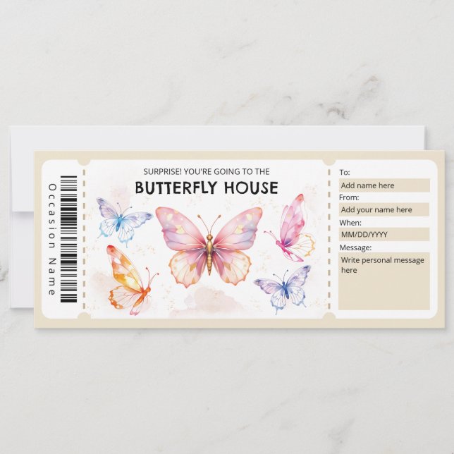 Invitation Certificat-cadeau de la Maison du Papillon (Devant)