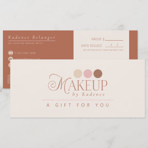 Invitation Certificat Cadeau de Maquilleur Professionnel Mode