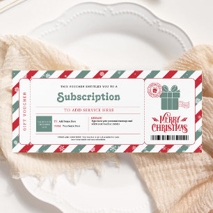 Invitation Certificat Cadeau de Noël du Service d'Abonnement