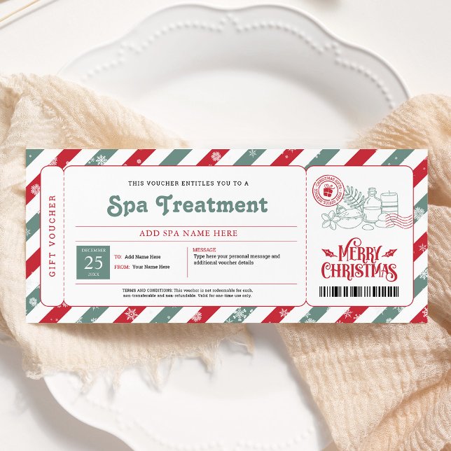 Invitation Certificat Cadeau de Noël pour Jour de Spa (Créateur téléchargé)