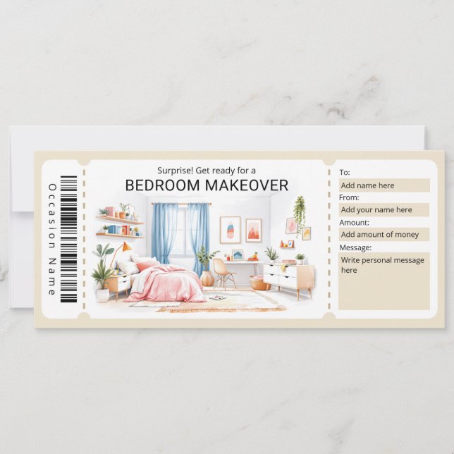 Invitation Certificat-cadeau de relooking de pièce (Devant)