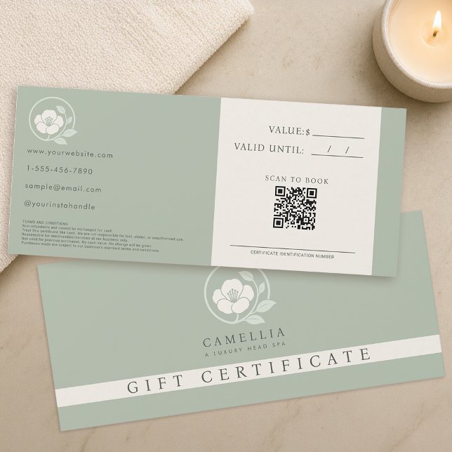 Invitation Certificat Cadeau de Spa de Tête Professionnel Mod (Créateur téléchargé)