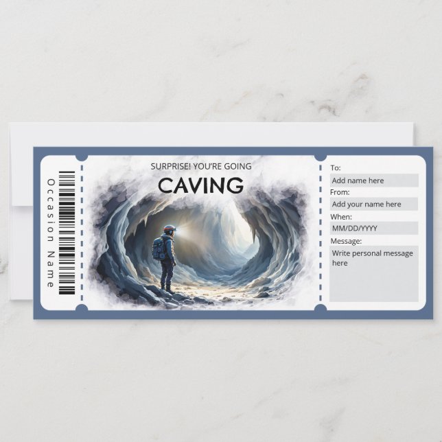 Invitation Certificat-cadeau de spéléologie (Devant)