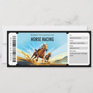 Invitation Certificat cadeau de surprise Horse Racing