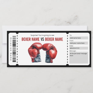 Invitation Certificat cadeau de ticket de boxe surprise
