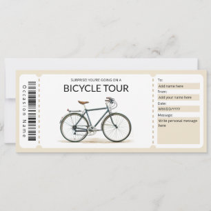 Invitation Certificat cadeau de visite à vélo modifiable