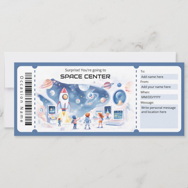 Invitation Certificat-cadeau du Centre Spatial (Devant)