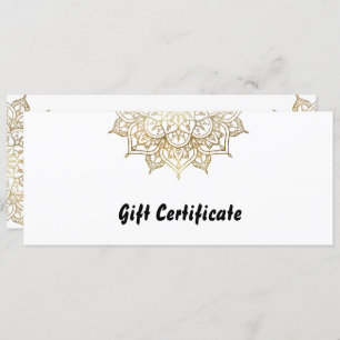 Invitation Certificat cadeau Elegant Gold & White Mandala