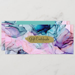Invitation Certificat cadeau Ethereal Turquoise Pink Purple I