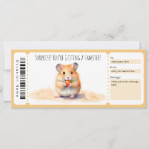 Invitation Certificat cadeau Hamster modifiable
