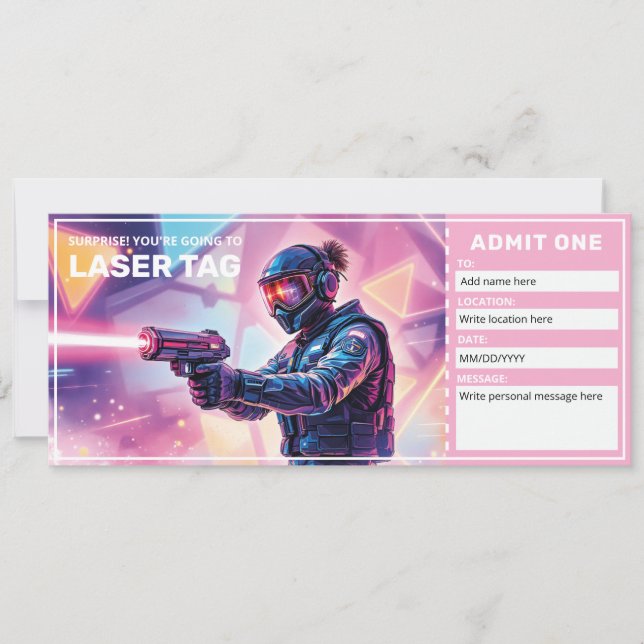 Invitation Certificat-cadeau Laser Tag  (Devant)