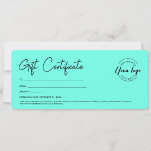 Invitation Certificat cadeau personnalisé avec logo de style