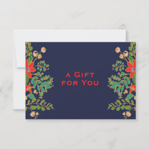 Invitation Certificat-cadeau Poinsettias de Noël élégants