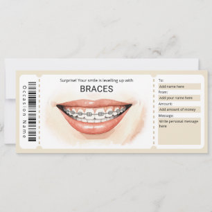 Invitation Certificat Cadeau pour un Traitement d'Orthodontie