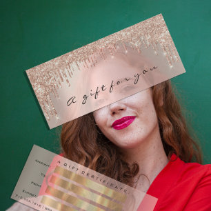 Invitation Certificat Cadeau Rose Gold Maquillage cheveux Clo