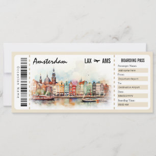 Invitation Certificat cadeau Surprise Amsterdam Boarding Pass