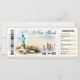 Invitation Certificat cadeau Surprise New York Boarding Pass