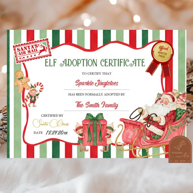 Invitation Certificat d'adoption de lutin (Créateur téléchargé)