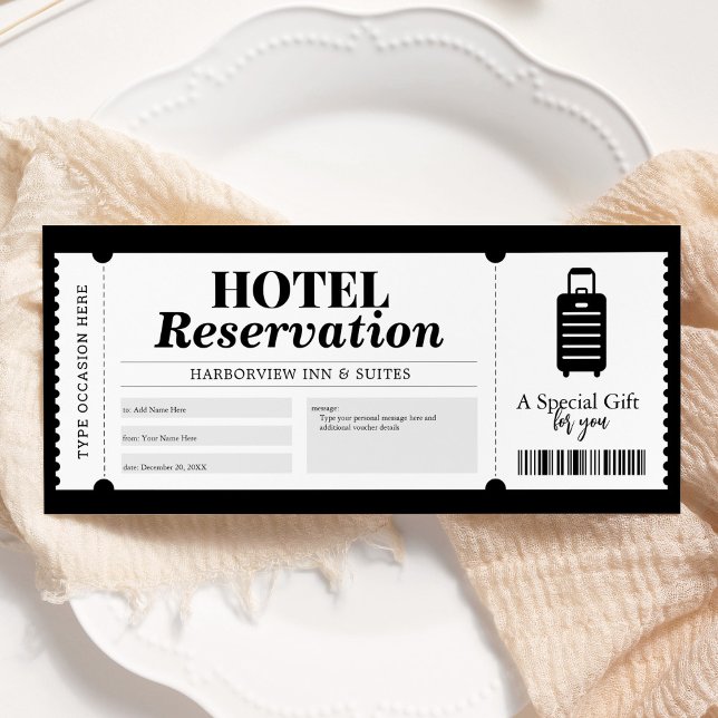 Invitation Certificat de bon de séjour en hôtel de vacances (Créateur téléchargé)