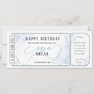 Invitation Certificat de coupon bleu de massage de jour perso