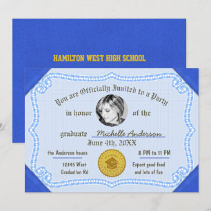 Invitation Certificat de diplôme de diplôme de licence photo 
