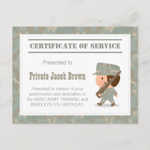 Invitation Certificat d'Merci de l'Armée de terre