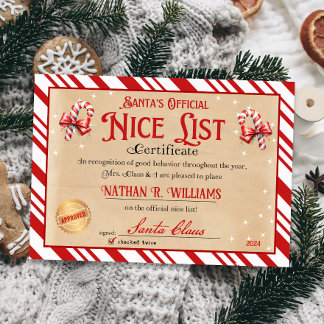 Invitation Certificat officiel de la liste de Nice de père No