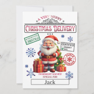 Invitation Certificat officiel de la liste de Noël de père No