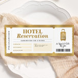 Invitation Certificat Or Staycation de réservation d'hôtel<br><div class="desc">Réservation Hôtel Staycation Gold Certificate Invitation. Icône de valise de Flaticon.</div>