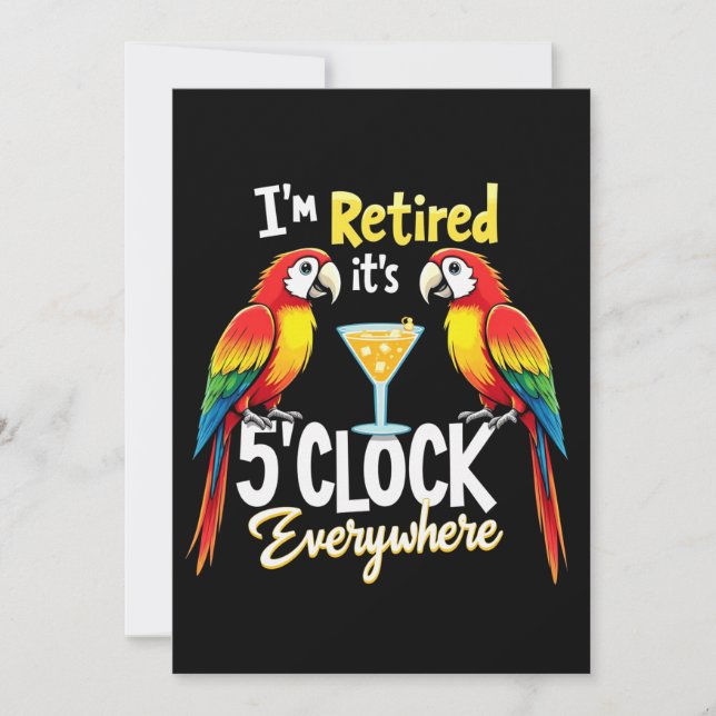 Invitation C'est 5 Heures Partout Retraite Retraité (Devant)