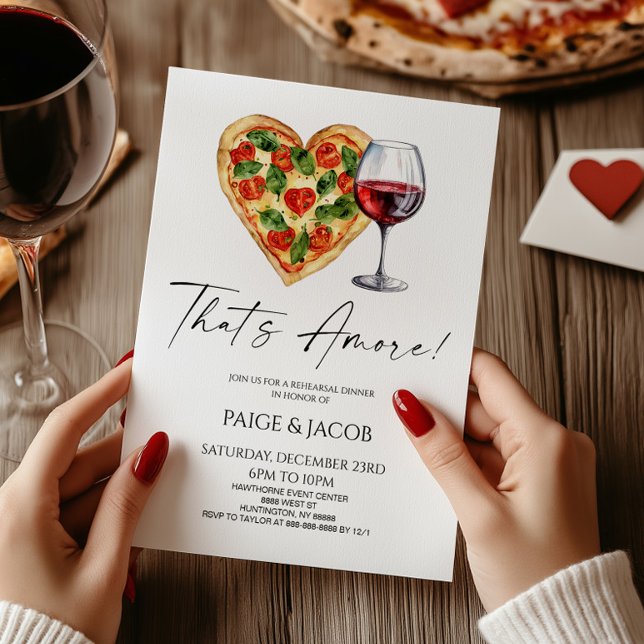 Invitation C'est Amore ! Dîner de répétition Mariage de pizza (Créateur téléchargé)