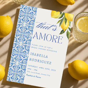 Invitation C'est Amore Italien Blue Tiles Fête des mariées