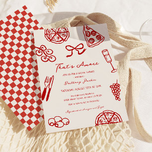 Invitation C'est Amore Pizza Fête des mariées italienne
