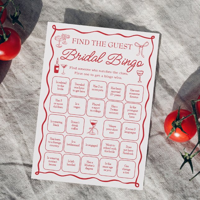 Invitation C'est Amore Trouvez le jeu de bingo de mariée invi (Créateur téléchargé)