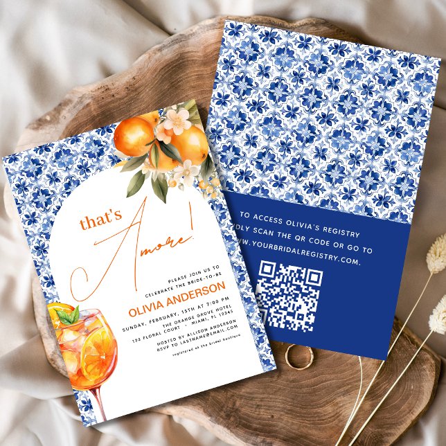 Invitation C'est Amore Watercolor Spritz Fête des mariées (Créateur téléchargé)