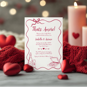 Invitation C'est Amore Whimsical Main Drawn Couples Douche