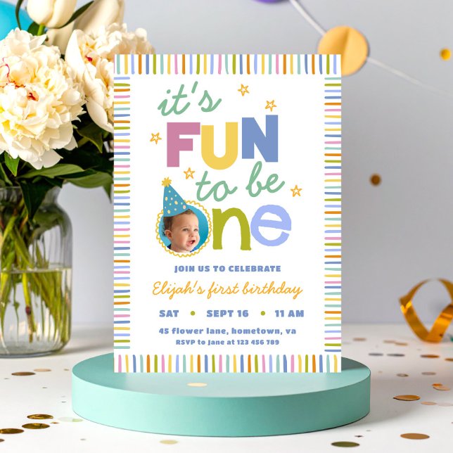 Invitation C'est Amusant D'être Un Anniversaire Coloré (Créateur téléchargé)