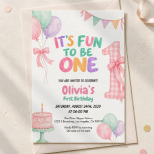 Invitation C'est amusant d'être un ballon rose pour un premie