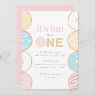 Invitation C'est amusant d'être un Donut première fête d'anni