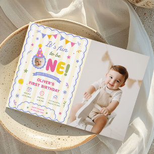 Invitation C'est amusant d'être une photo de garçon pour son