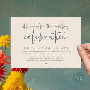 Invitation C'est après la fête mariage, dîner