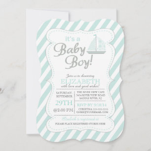 Invitation C'est Baby Boy Sailboat Nautical