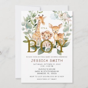 Invitation C'est Boy Jungle Safari Animaux Baby shower