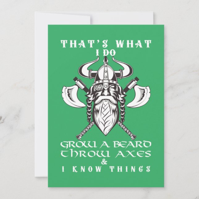 Invitation C'est ce que je fais pousser une barbe lancer Axes (Devant)