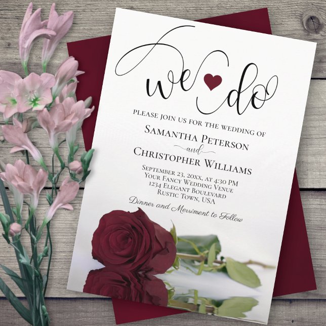 Invitation C'Est Ce Que Nous Faisons ! Élégant Mariage Rose d (Créateur téléchargé)