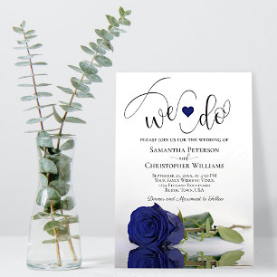 Invitation C'Est Ce Que Nous Faisons ! Elégant Rose bleu mari