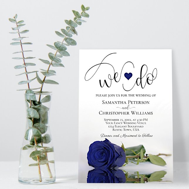 Invitation C'Est Ce Que Nous Faisons ! Elégant Rose bleu mari (Créateur téléchargé)