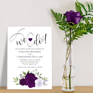 Invitation C'Est Ce Que Nous Faisons ! Élégant violet Roses B